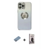 MARSİLYAN™- iPhone 12 Pro Max Kılıf Kutup Yansıma Özel Seri - Siyah Bilvis Hayalet Cam Ekran Koruyucu + Shine Kamera Lens Koruma Cam - GS