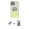 MARSİLYAN™- iPhone 12 Pro Max Kılıf Kutup Yansıma Özel Seri - Siyah Bilvis Hayalet Cam Ekran Koruyucu + Shine Kamera Lens Koruma Cam - GS