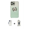 MARSİLYAN™- iPhone 12 Pro Max Kılıf Kutup Yansıma Özel Seri - Siyah Bilvis Hayalet Cam Ekran Koruyucu + Shine Kamera Lens - LT