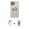 MARSİLYAN™- iPhone 12 Pro Max Kılıf Kutup Yansıma Özel Seri - Siyah Bilvis Hayalet Cam Ekran Koruyucu + Shine Kamera Lens - LT