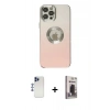 MARSİLYAN™- iPhone 12 Pro Max Kılıf Kutup Yansıma Özel Seri - Siyah Bilvis Hayalet Cam Ekran Koruyucu + Shine Kamera Lens - LT