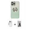 MARSİLYAN™- iPhone 12 Pro Max Kılıf Kutup Yansıma Özel Seri - Siyah Bilvis Hayalet Cam Ekran Koruyucu + Shine Kamera Lens - LT