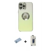 MARSİLYAN™- iPhone 12 Pro Max Kılıf Kutup Yansıma Özel Seri - Siyah Bilvis Hayalet Cam Ekran Koruyucu + Shine Kamera Lens Koruma Cam - MI