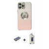 MARSİLYAN™- iPhone 12 Pro Max Kılıf Kutup Yansıma Özel Seri - Siyah Bilvis Hayalet Cam Ekran Koruyucu + Renkli Kamera Lens Koruma Cam - TU