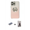 MARSİLYAN™- iPhone 12 Pro Max Kılıf Kutup Yansıma Özel Seri - Siyah Bilvis Hayalet Cam Ekran Koruyucu + Renkli Kamera Lens Koruma Cam - SI