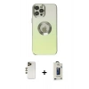 MARSİLYAN™- iPhone 12 Pro Max Kılıf Kutup Yansıma Özel Seri - Siyah Bilvis Hayalet Cam Ekran Koruyucu + Shine Kamera Lens - GD