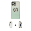MARSİLYAN™- iPhone 12 Pro Max Kılıf Kutup Yansıma Özel Seri - Siyah Bilvis Hayalet Cam Ekran Koruyucu + Shine Kamera Lens - GD