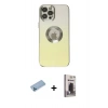 MARSİLYAN™- iPhone 12 Pro Max Kılıf Kutup Yansıma Özel Seri - Siyah Bilvis Hayalet Cam Ekran Koruyucu + Shine Kamera Lens Koruma Cam - MI