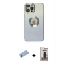 MARSİLYAN™- iPhone 12 Pro Max Kılıf Kutup Yansıma Özel Seri - Siyah Bilvis Hayalet Cam Ekran Koruyucu + Shine Kamera Lens Koruma Cam - MI