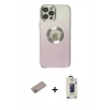 MARSİLYAN™- iPhone 12 Pro Max Kılıf Kutup Yansıma Özel Seri - Siyah Bilvis Hayalet Cam Ekran Koruyucu + Shine Kamera Lens Koruma Cam - SABE