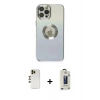 MARSİLYAN™- iPhone 12 Pro Max Kılıf Kutup Yansıma Özel Seri - Siyah Bilvis Hayalet Cam Ekran Koruyucu + Shine Kamera Lens - GD