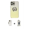 MARSİLYAN™- iPhone 12 Pro Max Kılıf Kutup Yansıma Özel Seri - Siyah Bilvis Hayalet Cam Ekran Koruyucu + Shine Kamera Lens - GD