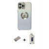 MARSİLYAN™- iPhone 12 Pro Max Kılıf Kutup Yansıma Özel Seri - Siyah Bilvis Hayalet Cam Ekran Koruyucu + Shine Kamera Lens Koruma Cam - SABE