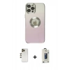 MARSİLYAN™- iPhone 12 Pro Max Kılıf Kutup Yansıma Özel Seri - Siyah Bilvis Hayalet Cam Ekran Koruyucu + Shine Kamera Lens - GD
