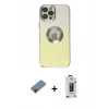 MARSİLYAN™- iPhone 12 Pro Max Kılıf Kutup Yansıma Özel Seri - Siyah Bilvis Hayalet Cam Ekran Koruyucu + Shine Kamera Lens Koruma Cam - SH