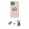 MARSİLYAN™- iPhone 12 Pro Max Kılıf Kutup Yansıma Özel Seri - Siyah Bilvis Hayalet Cam Ekran Koruyucu + Shine Kamera Lens Koruma Cam - SH