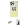 MARSİLYAN™- iPhone 12 Pro Max Kılıf Kutup Yansıma Özel Seri - Siyah Bilvis Hayalet Cam Ekran Koruyucu + Shine Kamera Lens Koruma Cam - SABE