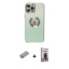 MARSİLYAN™- iPhone 12 Pro Max Kılıf Kutup Yansıma Özel Seri - Siyah Bilvis Hayalet Cam Ekran Koruyucu + Shine Kamera Lens Koruma Cam - SABE