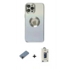 MARSİLYAN™- iPhone 12 Pro Max Kılıf Kutup Yansıma Özel Seri - Siyah Bilvis Hayalet Cam Ekran Koruyucu + Shine Kamera Lens Koruma Cam - SH