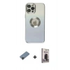 MARSİLYAN™- iPhone 12 Pro Max Kılıf Kutup Yansıma Özel Seri - Siyah Bilvis Hayalet Cam Ekran Koruyucu + Shine Kamera Lens Koruma Cam - SH