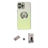 MARSİLYAN™- iPhone 12 Pro Max Kılıf Kutup Yansıma Özel Seri - Siyah Bilvis Hayalet Cam Ekran Koruyucu + Shine Kamera Lens Koruma Cam - SABE