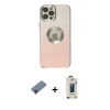 MARSİLYAN™- iPhone 12 Pro Max Kılıf Kutup Yansıma Özel Seri - Siyah Bilvis Hayalet Cam Ekran Koruyucu + Shine Kamera Lens Koruma Cam - SH