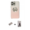 MARSİLYAN™- iPhone 12 Pro Max Kılıf Kutup Yansıma Özel Seri - Siyah Bilvis Hayalet Cam Ekran Koruyucu + Shine Kamera Lens Koruma Cam - SABE