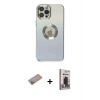 MARSİLYAN™- iPhone 12 Pro Max Kılıf Kutup Yansıma Özel Seri - Siyah Bilvis Hayalet Cam Ekran Koruyucu + Shine Kamera Lens Koruma Cam - SABE