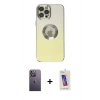 MARSİLYAN™- iPhone 12 Pro Max Kılıf Kutup Yansıma Özel Seri - Siyah Joko 5D Cam + Neon Fosforlu Kamera Lens - BZ