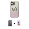 MARSİLYAN™- iPhone 12 Pro Max Kılıf Kutup Yansıma Özel Seri - Siyah Joko 5D Cam + Neon Fosforlu Kamera Lens - BZ