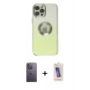 MARSİLYAN™- iPhone 12 Pro Max Kılıf Kutup Yansıma Özel Seri - Siyah Joko 5D Cam + Neon Fosforlu Kamera Lens - BZ