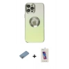 MARSİLYAN™- iPhone 12 Pro Max Kılıf Kutup Yansıma Özel Seri - Siyah Joko 5D Cam + Shine Kamera Lens Koruma Cam - GS