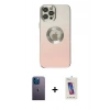 MARSİLYAN™- iPhone 12 Pro Max Kılıf Kutup Yansıma Özel Seri - Siyah Joko 5D Cam + Neon Fosforlu Kamera Lens - MI