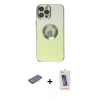 MARSİLYAN™- iPhone 12 Pro Max Kılıf Kutup Yansıma Özel Seri - Siyah Joko 5D Cam + Renkli Kamera Lens Koruma Cam - PE