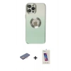 MARSİLYAN™- iPhone 12 Pro Max Kılıf Kutup Yansıma Özel Seri - Siyah Joko 5D Cam + Renkli Kamera Lens Koruma Cam - PE
