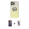 MARSİLYAN™- iPhone 12 Pro Max Kılıf Kutup Yansıma Özel Seri - Siyah Joko 5D Cam + Neon Fosforlu Kamera Lens - SI