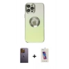 MARSİLYAN™- iPhone 12 Pro Max Kılıf Kutup Yansıma Özel Seri - Siyah Joko 5D Cam + Neon Fosforlu Kamera Lens - SI