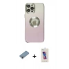 MARSİLYAN™- iPhone 12 Pro Max Kılıf Kutup Yansıma Özel Seri - Siyah Joko 5D Cam + Shine Kamera Lens Koruma Cam - GI
