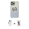 MARSİLYAN™- iPhone 12 Pro Max Kılıf Kutup Yansıma Özel Seri - Siyah Joko 5D Cam + Shine Kamera Lens - LT