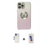 MARSİLYAN™- iPhone 12 Pro Max Kılıf Kutup Yansıma Özel Seri - Siyah Joko 5D Cam + Shine Kamera Lens - LT
