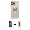 MARSİLYAN™- iPhone 12 Pro Max Kılıf Kutup Yansıma Özel Seri - Siyah Joko 5D Cam + Neon Fosforlu Kamera Lens - TU