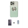 MARSİLYAN™- iPhone 12 Pro Max Kılıf Kutup Yansıma Özel Seri - Siyah Joko Magic 5D Cam + Beyaz Neon Fosforlu Kamera Lens