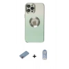 MARSİLYAN™- iPhone 12 Pro Max Kılıf Kutup Yansıma Özel Seri - Siyah Joko Magic 5D Cam + Pembe Shine Kamera Lens Koruma Cam