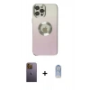 MARSİLYAN™- iPhone 12 Pro Max Kılıf Kutup Yansıma Özel Seri - Siyah Joko Magic 5D Cam + Neon Fosforlu Kamera Lens - SI