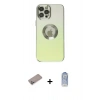 MARSİLYAN™- iPhone 12 Pro Max Kılıf Kutup Yansıma Özel Seri - Siyah Joko Magic 5D Cam + Sierra Blue Shine Kamera Lens Koruma Cam