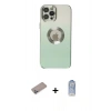 MARSİLYAN™- iPhone 12 Pro Max Kılıf Kutup Yansıma Özel Seri - Siyah Joko Magic 5D Cam + Sierra Blue Shine Kamera Lens Koruma Cam