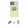 MARSİLYAN™- iPhone 12 Pro Max Kılıf Kutup Yansıma Özel Seri - Siyah Joko Magic 5D Cam + Shine Kamera Lens Koruma Cam - SH