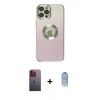 MARSİLYAN™- iPhone 12 Pro Max Kılıf Kutup Yansıma Özel Seri - Siyah Joko Magic 5D Cam + Turuncu Neon Fosforlu Kamera Lens
