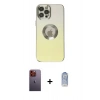 MARSİLYAN™- iPhone 12 Pro Max Kılıf Kutup Yansıma Özel Seri - Siyah Joko Magic 5D Cam + Turuncu Neon Fosforlu Kamera Lens