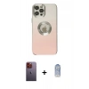 MARSİLYAN™- iPhone 12 Pro Max Kılıf Kutup Yansıma Özel Seri - Siyah Joko Magic 5D Cam + Turuncu Neon Fosforlu Kamera Lens